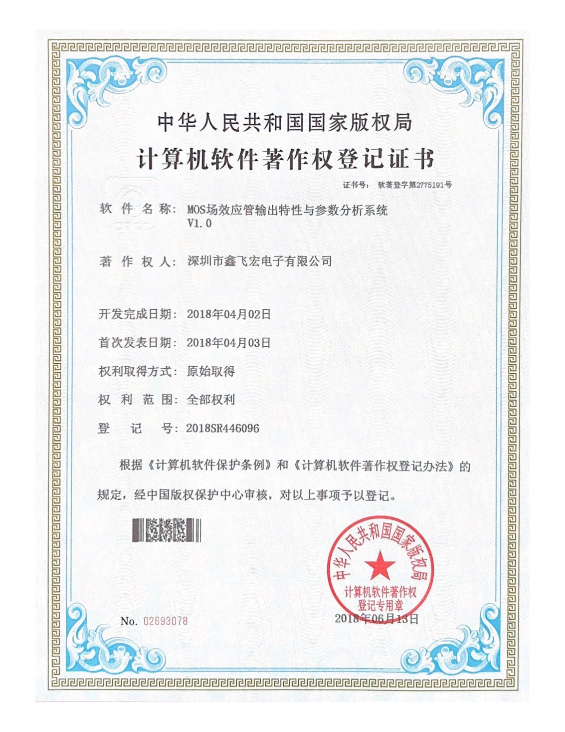 Computer Software Potato Production Right Registration Certificate