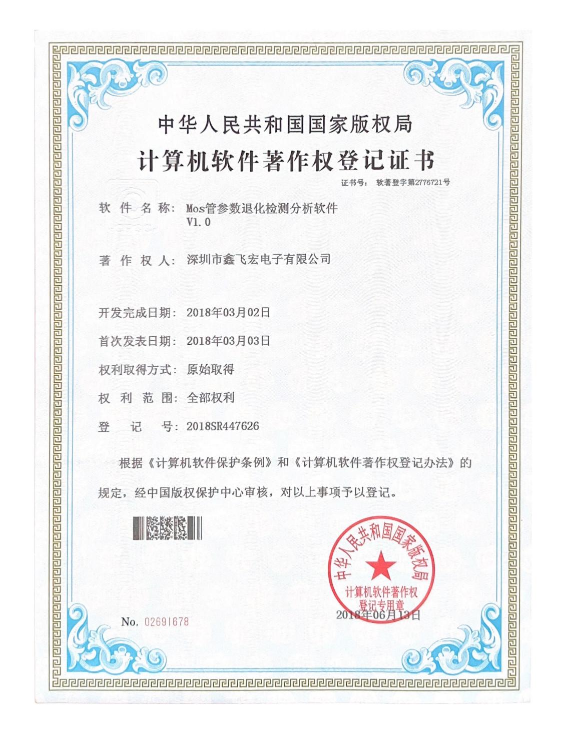 Computer Software Potato Production Right Registration Certificate